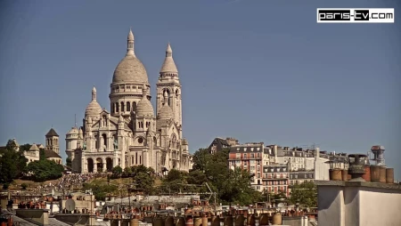 Live View of Sacré-Cœur and Paris Rooftops